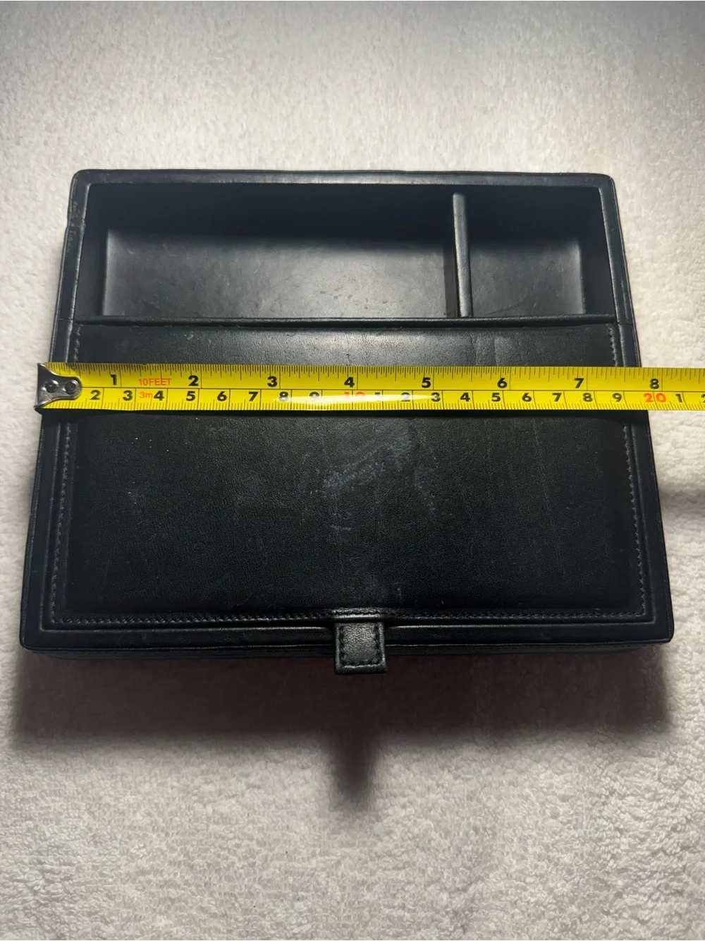 Vintage COACH Black Leather Valet with Suede Lining Jewelry Box